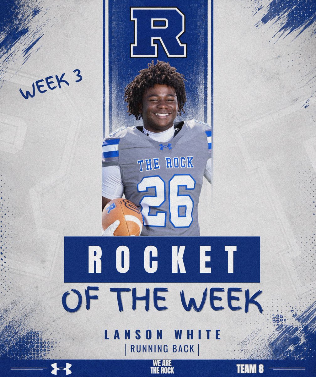 Rockvale_FB's tweet photo. Celebrating our Week 3 Players of the Week! Their outstanding effort played a big role in our 37-6 win over LaVergne. 

@ArdenLewis29 
@JeremiahC6__ 
@isaact2028 
@lansknwhite 

#WeAreTheRock🪨 #Team8 https://t.co/5vRsDa1xcY
