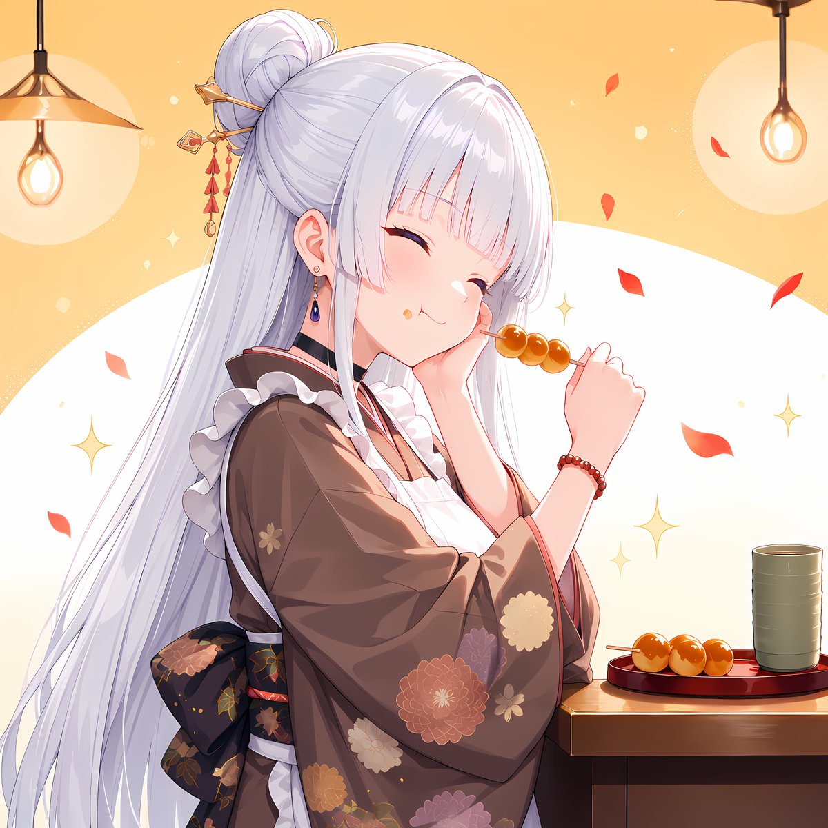 Sefiria_Azur's tweet photo. リリアです🍡

お休みの日に、和菓子屋さんのお手伝いをしています

季節の練り切りを味見していたら、
頬が落ちそうな顔を店主さんに見られました😳

……味見は、大事な工程です✨

#AIart #AIイラスト https://t.co/g7VTWQOu7d