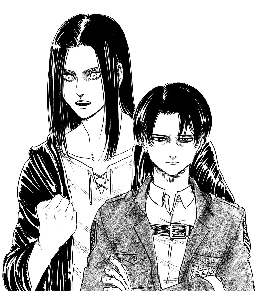 EE620E's tweet photo. When you love Eren &amp; Levi 😍but your competition is Isay@ma who can’t stop drawing them to “thank the fans” and made them the center of Attack on Titan Day 🥳. Even Eren’s VA commented on the art! We can’t compete with his love for the boys. But we can certainly support it! 🥰 https://t.co/pFwdYiivKY