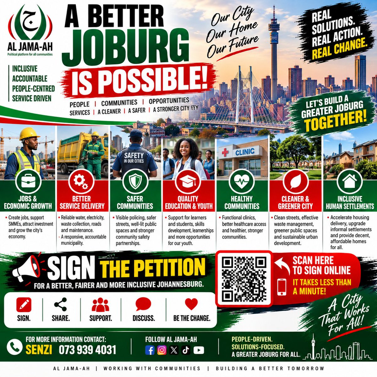 KabeloGwamanda's tweet photo. Al Jama-ah's city wide offering focuses on job first, localised government spending, fair electricity, strong local economies.
#Johannesburg #joburg #vote #rise https://t.co/x2Bf1PJFqM