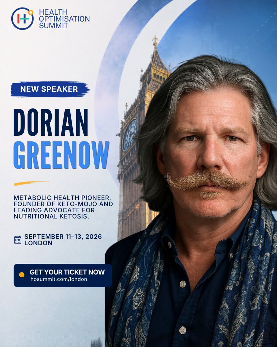 KetoMojo's tweet photo. This week our founder, Dorian Greenow, takes the stage at @HOsummit in London to explore “How to Change Nearly Every Cell in Your Body for Optimal Health and Longevity.”

He'll be joined by leading voices in metabolic health: neuroscientist @TaraSwart, women’s health specialist @drlouisenewson, health and performance expert @bengreenfield, nutrition expert @jjvirgin, psychiatrist Dr. Judith Joseph, summit founder @TimBiohacker, and more.

📍 Business Design Centre, London 
📅 Health Optimisation Summit: September 11–13

🩵 The Keto-Mojo team will also be there; come say hi! Booth S15.

Get your tickets now: https://t.co/0TOMyj2Ia9

Use code KETOMOJO for 10% off tickets. **We will earn a commission on every ticket sold through the referral link.**

If you're attending, let us know in the comments 👇

#MetabolicHealth #KetogenicDiet #KetoMojo #Ketogether #MojoMeetUp