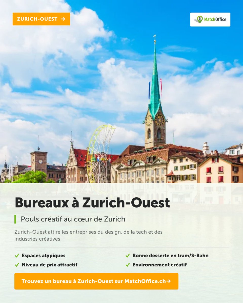 MatchOffice_ch's tweet photo. Zurich-Ouest devient un hit chez les entreprises du design et de la tech 🎨 Des bureaux atypiques à prix raisonnable. Offre sur https://t.co/Wn1WCis2Es 👉 #zurichouest #bureauàlouer https://t.co/5Oz7DfZ9lX