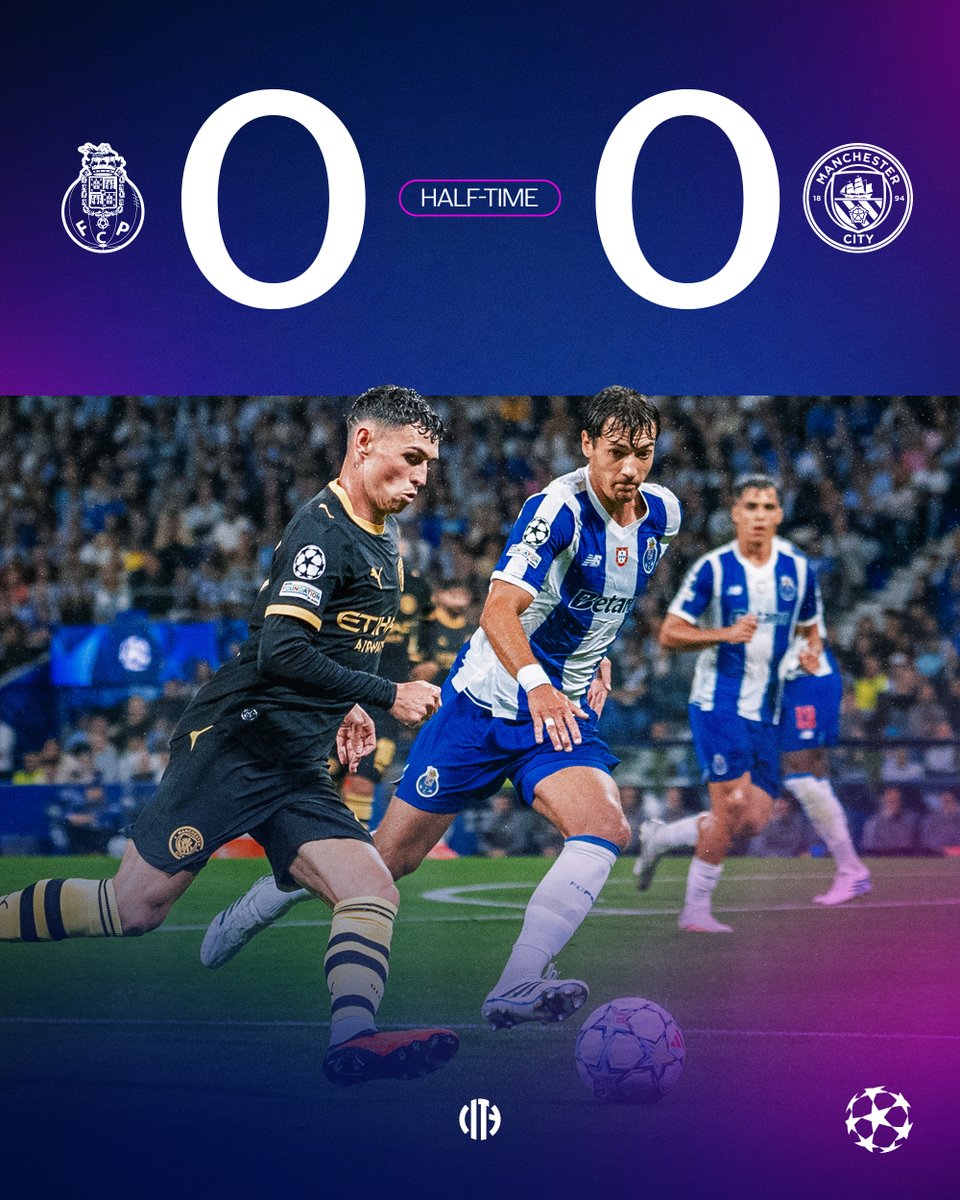 ManCity's tweet photo. Level at half-time ���️

🔵 0-0 🐝 https://t.co/7q0OPx5Lsp