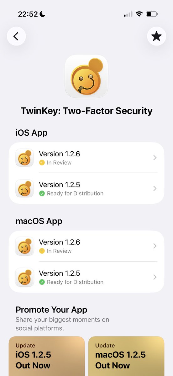 artembolotov's tweet photo. 1.2.6 in review — iOS and macOS, same time. 🔐 https://t.co/EGAWgEmxWc