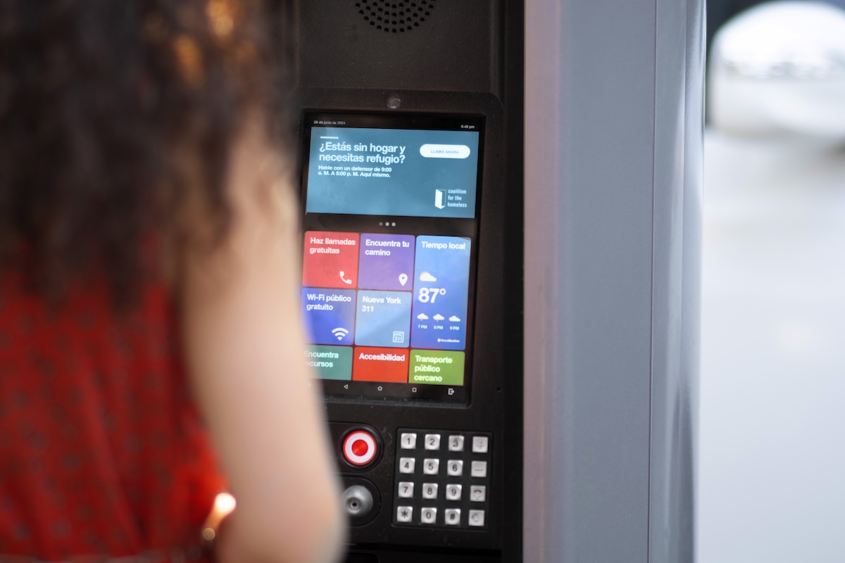 LinkNYC's tweet photo. A call for help should always be within reach. On #988Day, we’re reminding New Yorkers that LinkNYC offers free, 24/7 access to 988, citywide. It’s one of the ways LinkNYC helps keep New Yorkers connected to essential services and resources, whenever and wherever they need them. https://t.co/kFmCvKdyjS