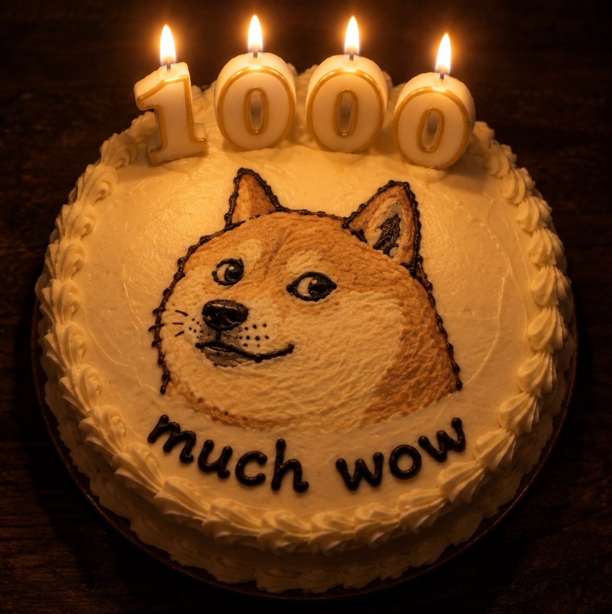 MuchWowOnDoge's tweet photo. many congrats 1000 hodlers much wow! https://t.co/LPCDm1r3tx