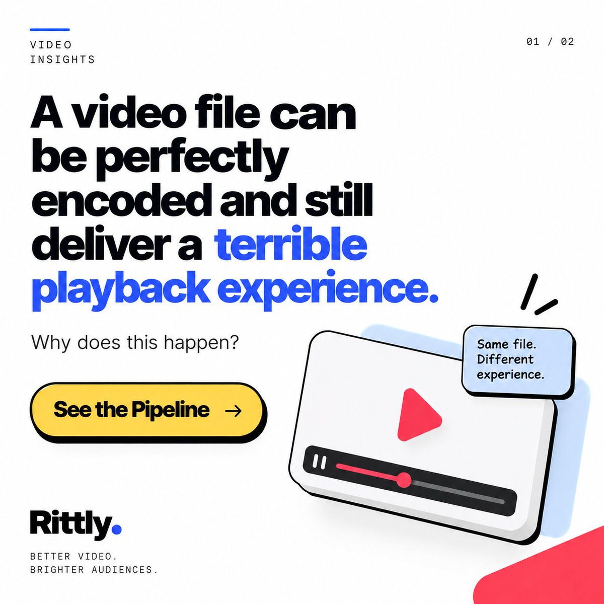 rittlyofficial's tweet photo. A video file can be perfectly encoded and still deliver a terrible playback experience.
Why?
Latency can come from the pipeline itself:
Ingest → Transcoding → Packaging → CDN → Player
Where would you look first when playback starts lagging?
#VideoStreaming #WebRTC https://t.co/bvkrvqHzjT