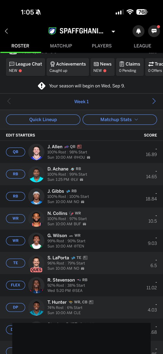 pspa4d's tweet photo. @sportflipping @SleeperNFL @SleeperJaguars I think it’s for leagues like mine who use a defensive player. Only defensive player who can consistently get some offensive production https://t.co/sVNEVznwSU