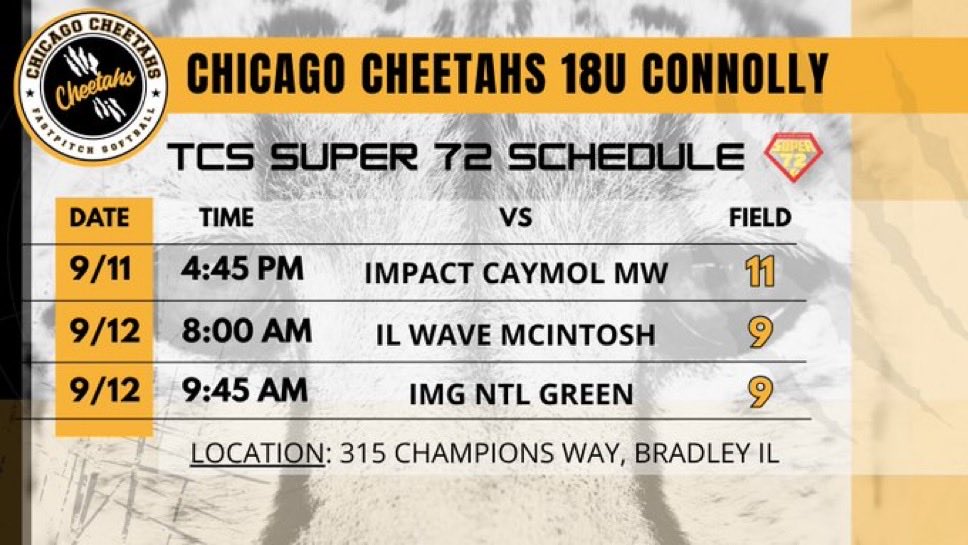 ahauser2027's tweet photo. First One‼️ @MCCheetahs are in Bradley this weekend for TCS Super 72! Can’t wait to get back on the field!!! #GoCheetahs #WePlayFast #FlyWithMason @Coach__MKC @BoDomeBville @ChiCheetahsOrg @ExtraInningSB https://t.co/S6wK4uRcRT