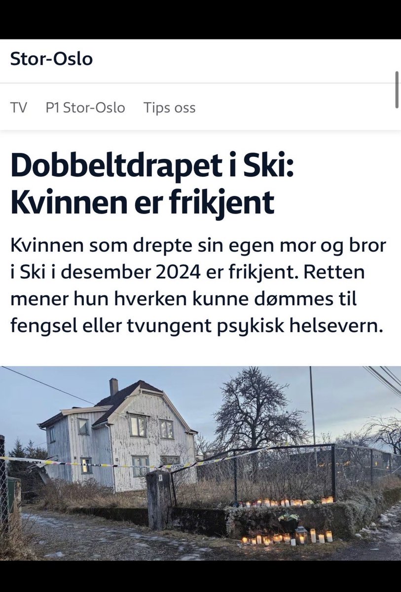 magnus_risdal's tweet photo. Nytt lavpunkt for det norske rettsvesenet. Kvinne frikjent for dobbeltdrap på sin egen bror og mor. 

Hva slags presedens setter dette? At den norske staten har legalisert drap dersom man har vanskelige boforhold? 

Dette landet begynner å ligne en Monty Python sketch

#dax18 https://t.co/0ma7wfkmtk