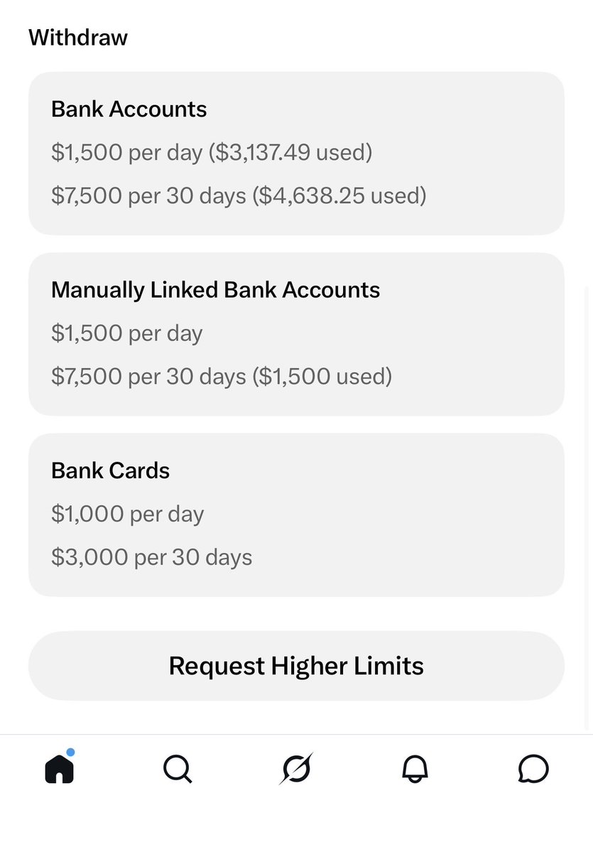 mqashu's tweet photo. @XMoney This withdrawal limit it really feels like taking my money hostage. This sucks they should be upfront about it. https://t.co/4Zcr1taoXh