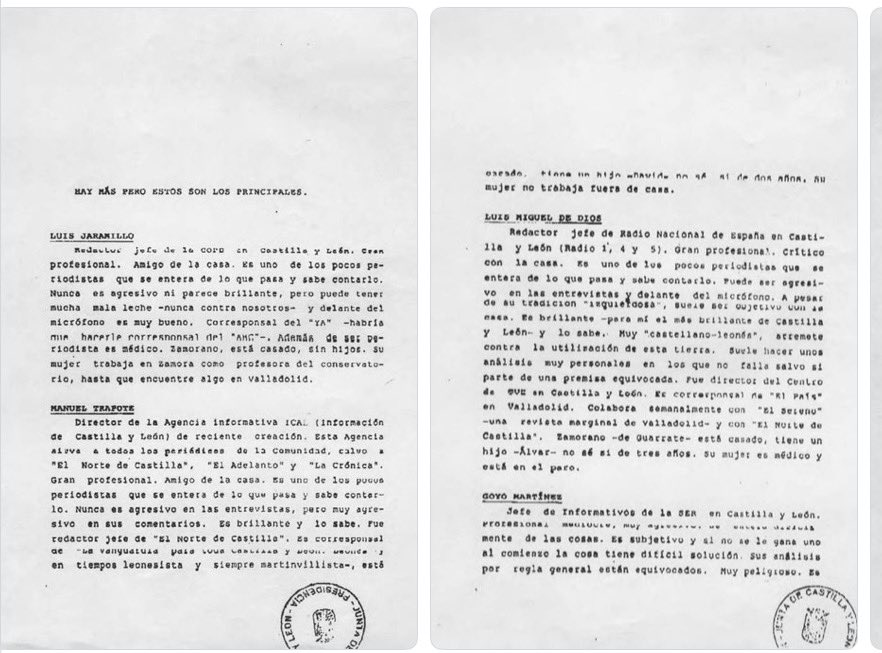 ELCEPAS's tweet photo. @juanmalamet @Alex_Requeijo Toma idiota.  En 1987 Miguel Ángel Rodríguez ya elaboraba listas negras de periodistas, con referencias incluso a sus vidas privadas. https://t.co/JtVbm6TCze