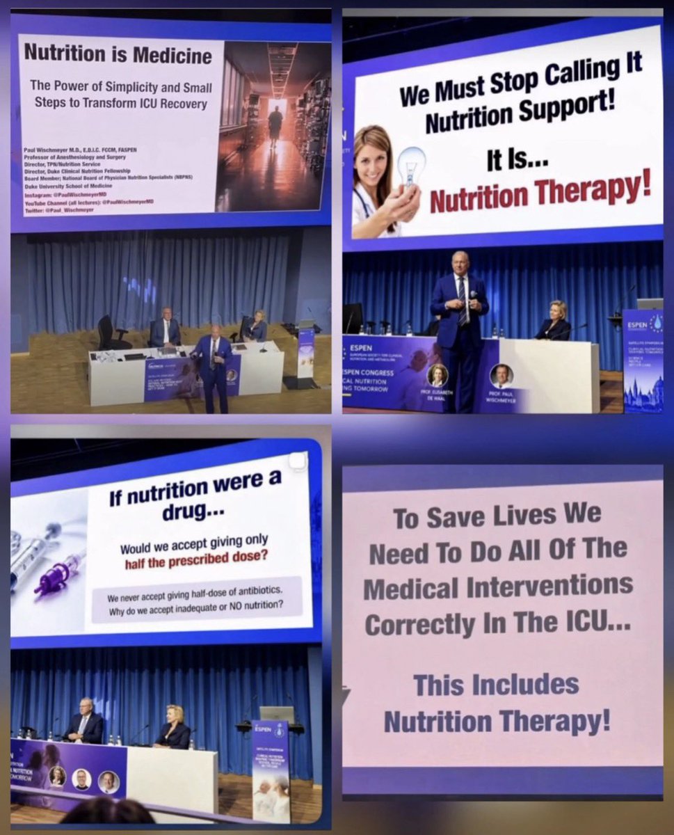 Paul_Wischmeyer's tweet photo. We must NEVER say “Nutrition Support” again…

Nutrition is Medicine.
Nutrition is Therapy.
Nutrition is an integral part of Patient Care.

Honored to present this new message to one of largest &amp; most passionate audiences I have ever spoken to at #ESPEN2026 in Berlin! https://t.co/RpHaakhV5a