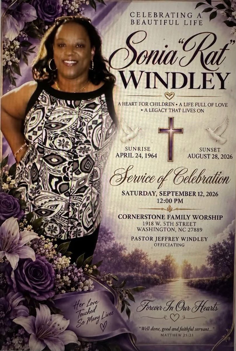 U_TheChosenOne's tweet photo. My Mother passed away Friday, August 28th, 2026. I LOVE YOU SONIA WINDLEY 💔❤️‍🩹 https://t.co/Cejs5GQAK9