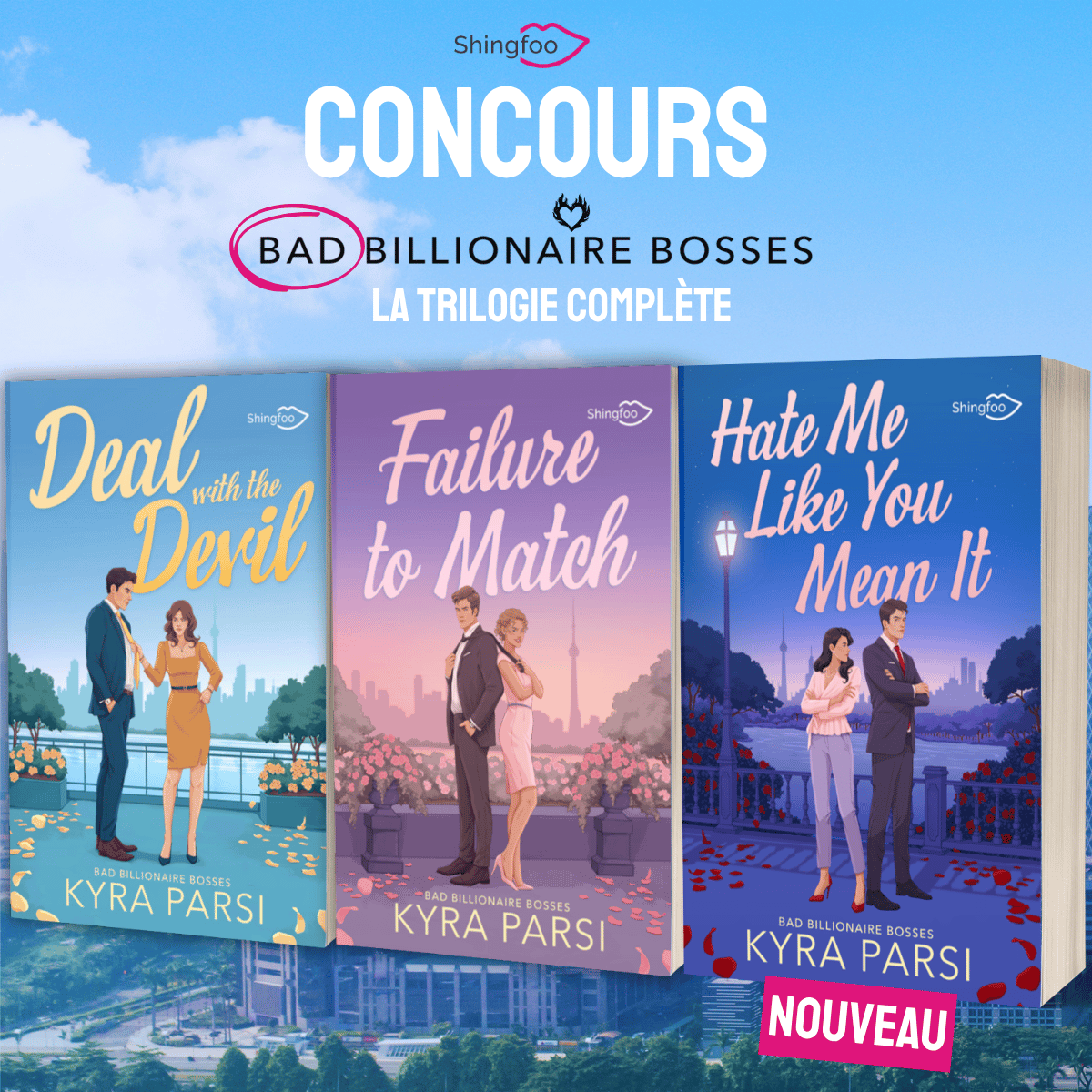 Booknode's tweet photo. [CONCOURS] Hate me, Like you, Mean it
Vingt ans de rivalité. Treize ans de secrets, de regrets et de désirs inavoués. Trente jours à jouer avec le feu.
Juste avant la sortie événement du troisième tome de Bad Billionaire Bosses, Booknode vous permet de gagner plusieurs lots composés des trois tomes de la serie !
Pour cela likez et retweetez en mentionnant vos 2 ami(e)s qui aiment les romans intenses.
Page de la Trilogie : 
https://t.co/WFBfQ8vE7m
#concoursfrance #sortiedelivre #romance #bookstagramfrance #bookstafr