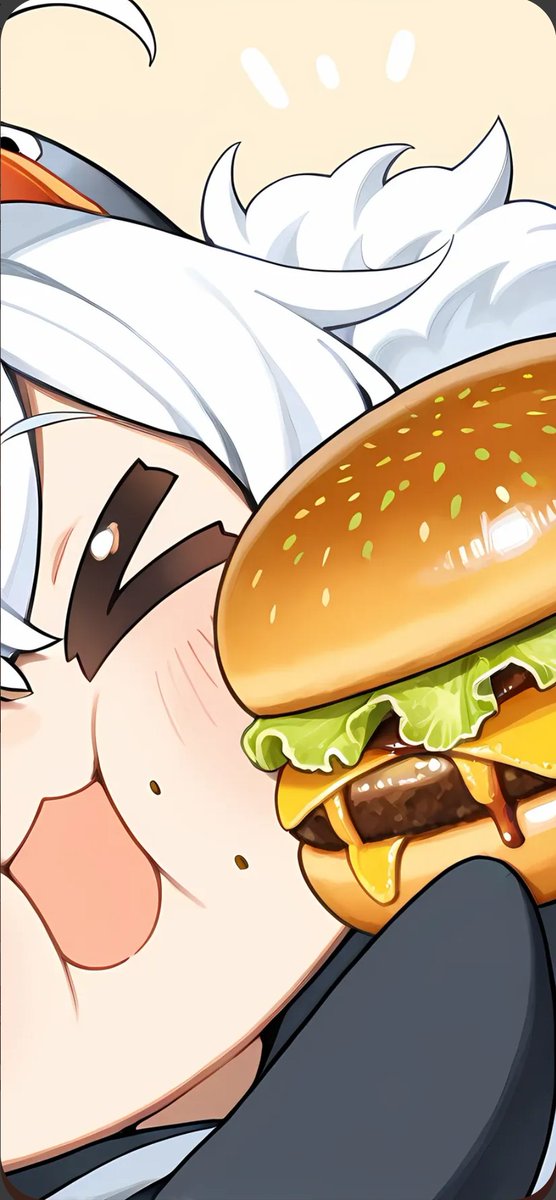Ljmoke's tweet photo. 着ぐるみを失敗した座敷わらしちゃん
ハンバーガーとカメラの枠の取り合いをする座敷わらしちゃん

#SynClub #AIイラスト https://t.co/IY1IdFtZUp