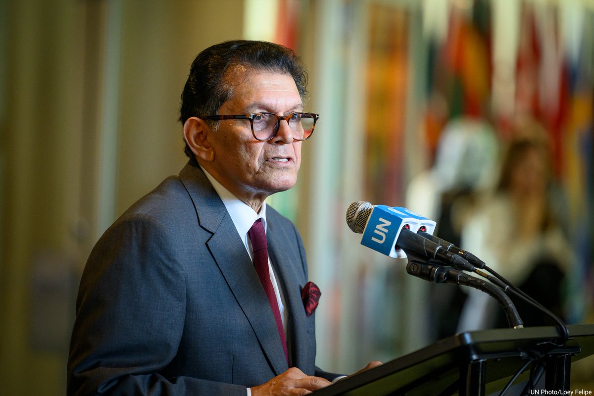 UN's tweet photo. Restoring trust, managing transformation: A United Nations that delivers for all.

That’s one of the key themes for @UN_PGA Khalilur Rahman, who opened the 81st session of the General Assembly on Tuesday as the new #UNGA President.

https://t.co/BC6fb0sI1R https://t.co/U9TuT8Ja6a