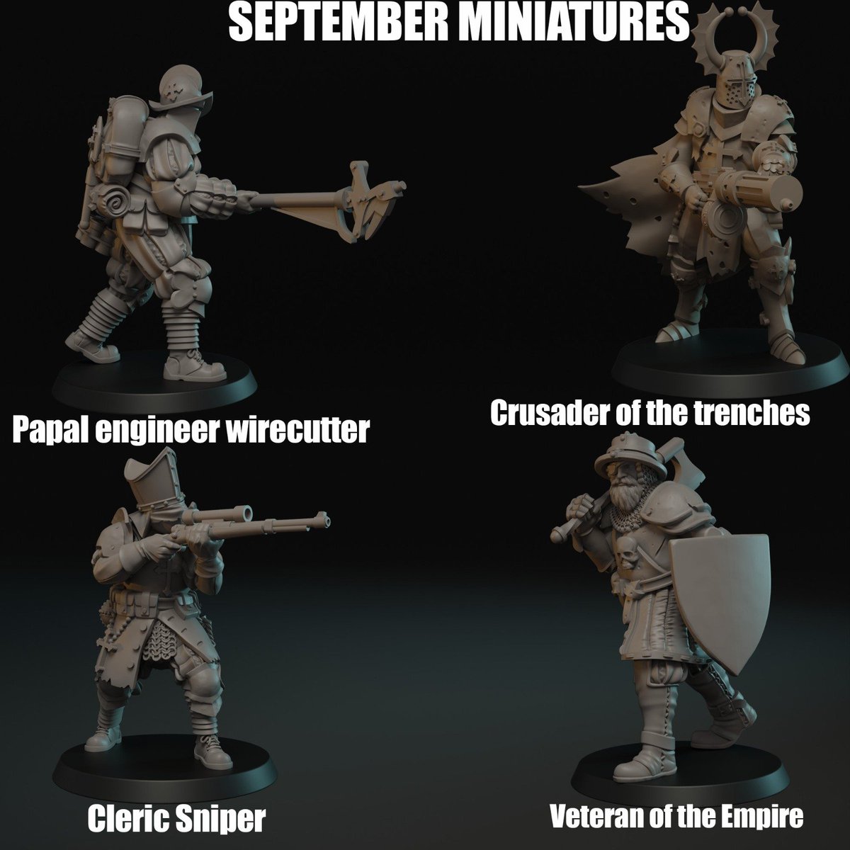 Jk_REMO's tweet photo. September miniatures ready!!.
Join the tribe or patreon!!.
https://t.co/1avJ2XQEWj
https://t.co/KZfUIOympr
#trenchcrusade #myminifactory #grimdarkminiatures #jkremo #jkmodels #miniaturesculptor #ww2 #ww1 #papalforces #crusaders #mordheim #sniper
#grimdark https://t.co/mjEsTmFie6