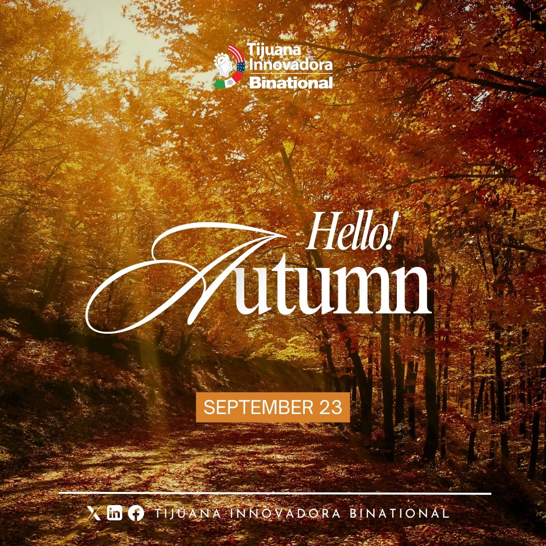 TiBinational's tweet photo. It's the #firstdayofautumn! Leaves are starting to fallπ #pumpkinspice scent in the airβοΈ... The coziest #season of the #year stars now! Happy #autumnalequinoxππ
#TijaunaInnovadora #crossborder #Binational #Fall #Autumn #cozy #equinox #seasonal #weather https://t.co/nKkZ5Wapj2