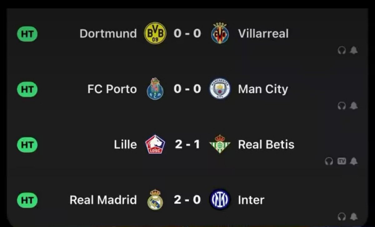 cr7_cfc_'s tweet photo. Champion league HT scores https://t.co/bJ16GyJIkJ