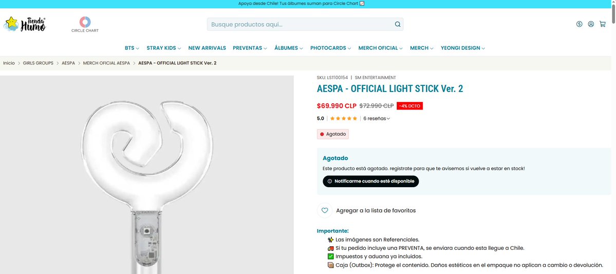 TurboCazuela's tweet photo. @yoonirey @aespa_official Here a lot of people have counterfeit lightsticks, Is complicated to buy a original one counting that is 12,64% of the minium wage :c https://t.co/LYPmIb4CGA