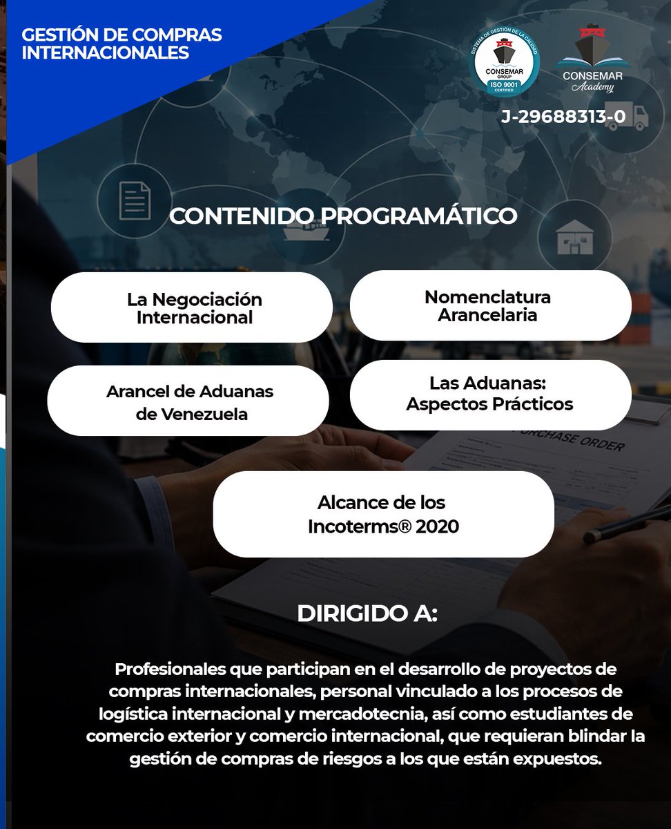 consemargroup1's tweet photo. @FTMO_com 🌎 ¿Sabes qué hay detrás de una compra internacional bien gestionada?

No se trata solo de comprar y traer un producto. Cada operación implica decisiones, planificación y conocimiento del proceso.

📲 Para información e inscripciones:
+58 426 334 0355

#ConsemarAcademy https://t.co/x45DyPolI9