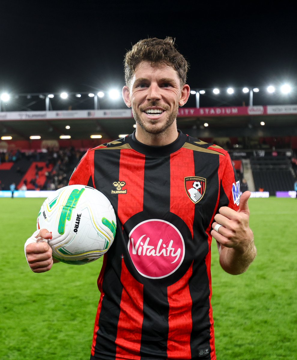 afcbournemouth's tweet photo. Threeee of the best he's made them pay, and that completes a wonderful hat-trick https://t.co/NH0Eq76dwS