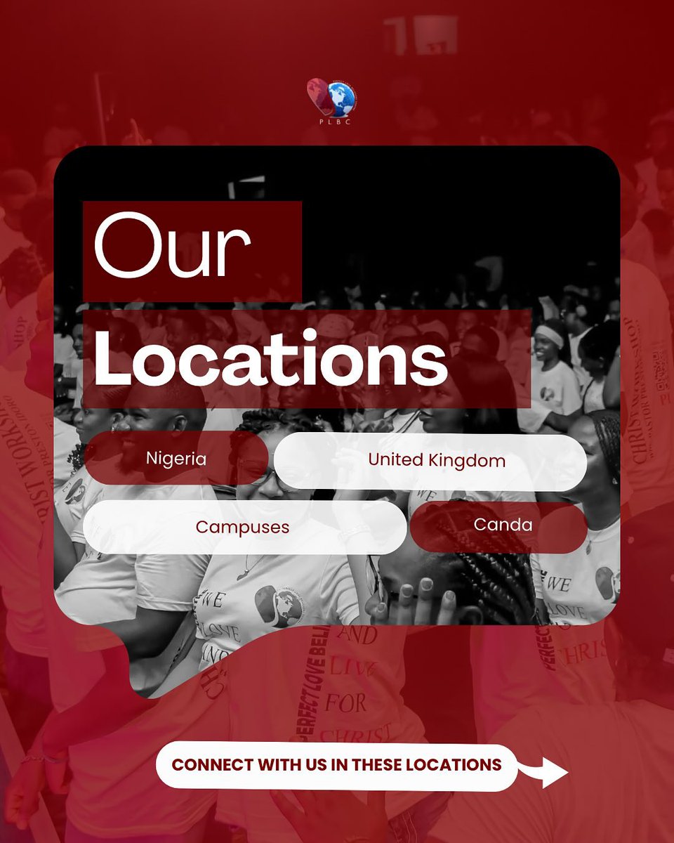 PLBC_global's tweet photo. Looking for a PLBC Church near you?

Whether you’re in Nigeria, on campus, or anywhere around the world, there’s a place for you. Our community is growing across cities, campuses, and nations—bringing people into a home where faith is strengthened and lives are transformed. https://t.co/RKC7ptCklH