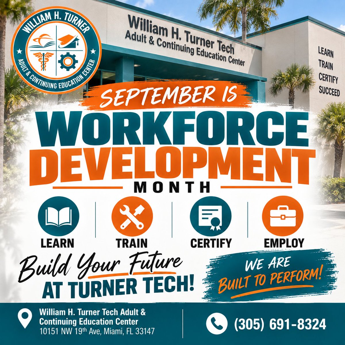 TurnerTechAdult's tweet photo. September is Workforce Development Month!
This month, we celebrate the power of education, training, and career-ready skills.

Learn a Skill
Train for a Career
Earn Credentials
Build Your Future

#WorkforceDevelopmentMonth @MiamiSupt https://t.co/4PFngBt5DF