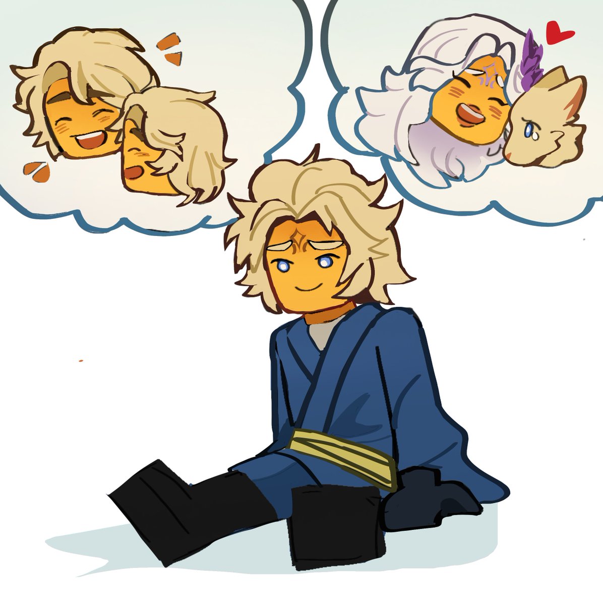 MoonlitSpinjitz's tweet photo. Leo sits quietly, thinking about what he loves the most: the laughter with his dad Lloyd and the comfort of his mom Luna in her wolf form. For him, they are his greatest strength. 🐺💙  

artist: @kailverkami 

#Ninjago #ninjart #Lunoyd https://t.co/Ph18Htq8ii