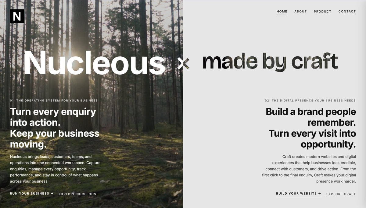 Nucleous_in's tweet photo. Built to move your business forward.

Nucleous × Craft — smarter operations and a stronger digital presence, working together.

https://t.co/STWYYNvd1j | https://t.co/f4awUCeT3S

#Nucleous #MadeByCraft #BusinessGrowth #DigitalPresence 

@craftforbiz https://t.co/QOlxqNSWR6