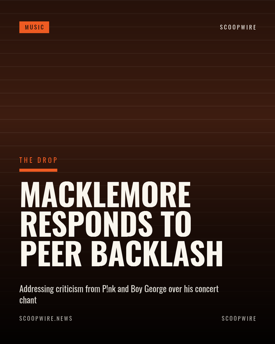 Scoopwireapp's tweet photo. Macklemore responds after P! nk and Boy George call out his 'Free Palestine' chant.

Macklemore is responding to the online storm following his guest appearance at Ed Sheeran's recent show, where his 'Free Palestine' chant drew public criticism…

#EdSheeran #Backlash https://t.co/rcE1eYI361