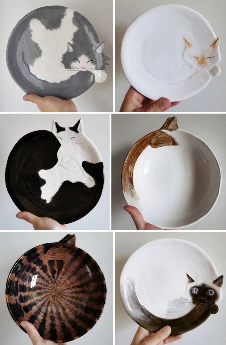 fairiehaze's tweet photo. cat plates 🐈 https://t.co/8izdWogLWJ