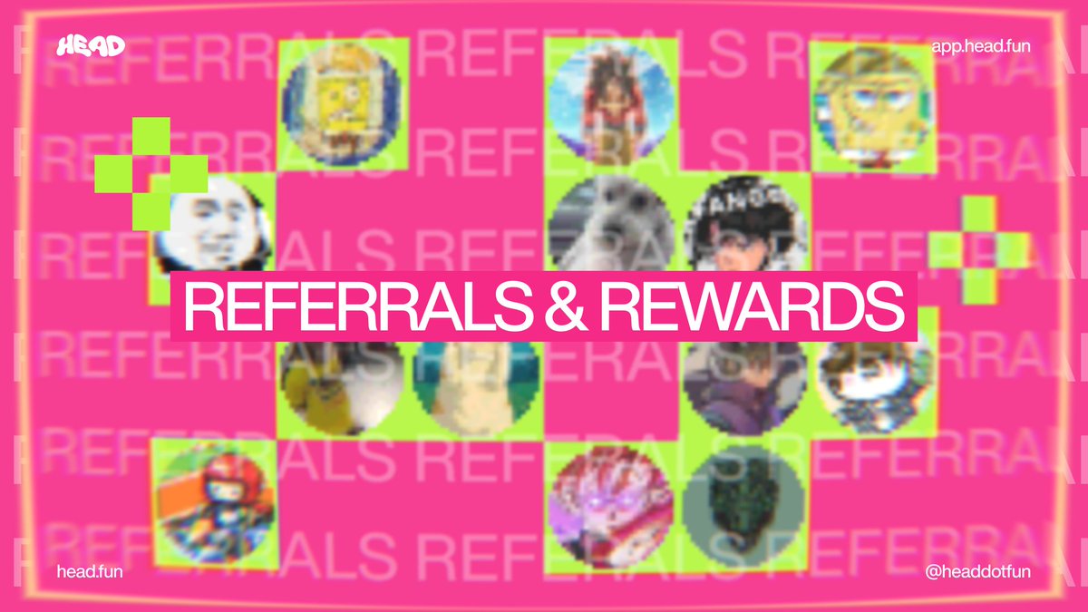 headdotfun's tweet photo. rolling out early access to referrals & rewards.
let us know what you would like to see in the app.

we'll be replying to comments.
https://t.co/sK3BP2E4L2