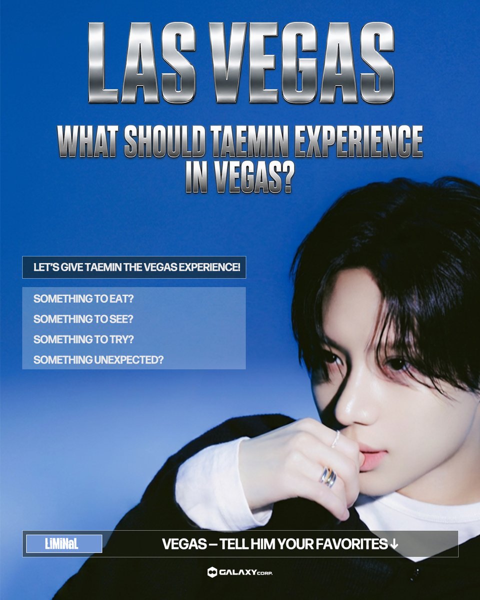 Taemin_Xoalsox_'s tweet photo. North America, show TAEMIN your city. 👀

San Jose, Los Angeles, Las Vegas, Grand Prairie, Chicago, and Newark — we want to hear from you!

What should TAEMIN eat, see, try, or experience while he’s in your city?

Drop your local favorites in the comments — TAEMIN might just need your recommendations while he’s in town. 👇

AND DON’T FORGET — <LiMiNaL> IS COMING TO ALL SIX CITIES SOON. 🎫
🔗 https://t.co/72gXzL4h9R

#TAEMIN #태민
#TAEMIN_LiMiNaL
#TAEMINWORLDTOUR
#NORTHAMERICA