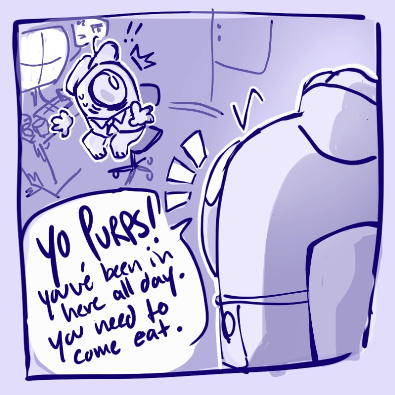 itz_fishstix's tweet photo. Purple x Yellow mini comic i made a little while ago (i think their ship name is SafeFood??) 
#amongusshow https://t.co/7XYDLX2WFI