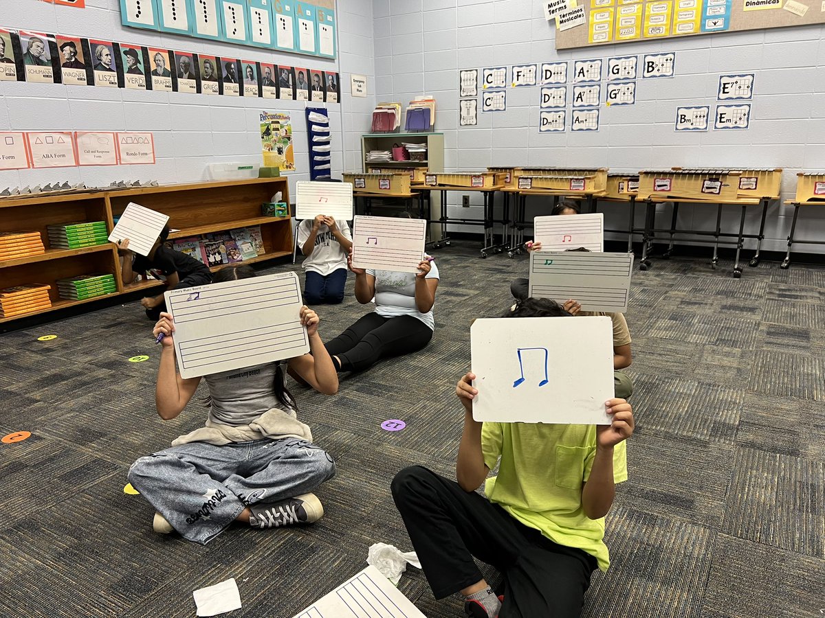 mimosamusic's tweet photo. 5th grade practiced writing notation and decoding rhythms by ear! @koperniak @MimosaManatee @AmandaS_EDU @FultonCoSchools https://t.co/xdGsbaRiBj