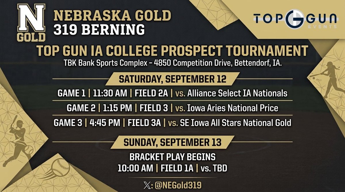 NEGold319's tweet photo. Girls are back in action this weekend!!! Check them out!! @TopGunEvents @NebraskaGold https://t.co/mcr5H7U9Rj