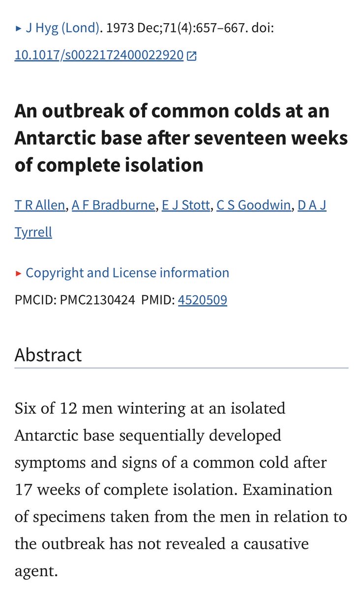 cavepaleo's tweet photo. Still thinking about those researchers in Antarctica who isolated themselves for 120 days &amp; still got the flu (all symptoms) despite no other animals or people around them.

They never found an explanation 🤔 https://t.co/Zbak1snBwi