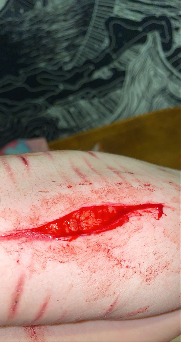 paperbageraa's tweet photo. one of my gnarliest of slices. from a few years ago

100% sfx makeup ai enhanced https://t.co/wFwZmigYPb