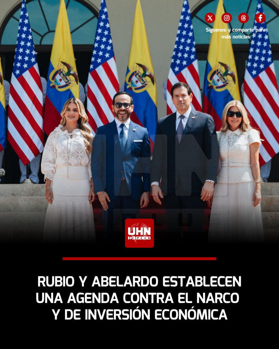 UHN_Plus's tweet photo. 🇨🇴🇺🇸‼️ | El Presidente Abelardo de la Espriella recibió en Barranquilla al Secretario de Estado de EE. UU., Marco Rubio, en un encuentro de alto nivel para consolidar la alianza bilateral. Durante la reunión, se estableció una agenda orientada a combatir el narcoterrorismo, reforzar la seguridad fronteriza e impulsar la inversión económica. "Colombia retoma su liderazgo internacional con seriedad, carácter y una diplomacia de resultados, no de discursos", agregó el mandatario.