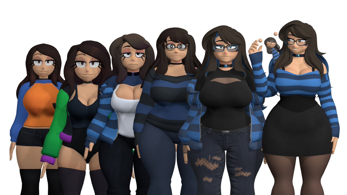 LizieDoodle's tweet photo. Quick comparison from ALL my models
from 2022-2026! Wow, just 4 years apart of improvement ✨ https://t.co/K2stXx4iZz