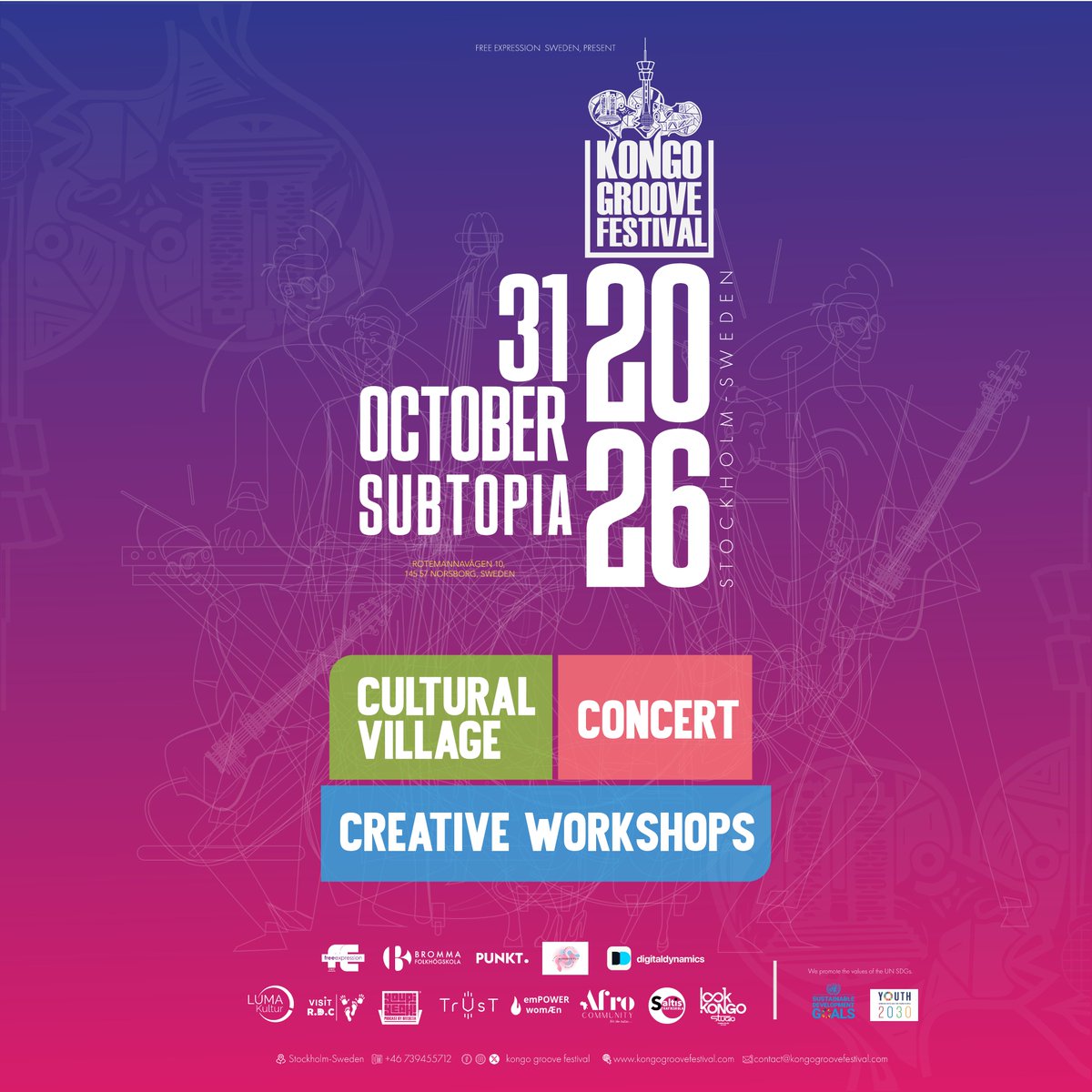KongoGrooveFest's tweet photo. 🔥 @bySubtopia — KONGO GROOVE FESTIVAL 2026 🔥
📅 Saturday, 31 October 2026

A full day of culture, creativity, dance, music and community! 🌍✨

#Subtopia #KGF2026 #Dance #Performance #Music #PopUpMarket https://t.co/JOslMQJCBX