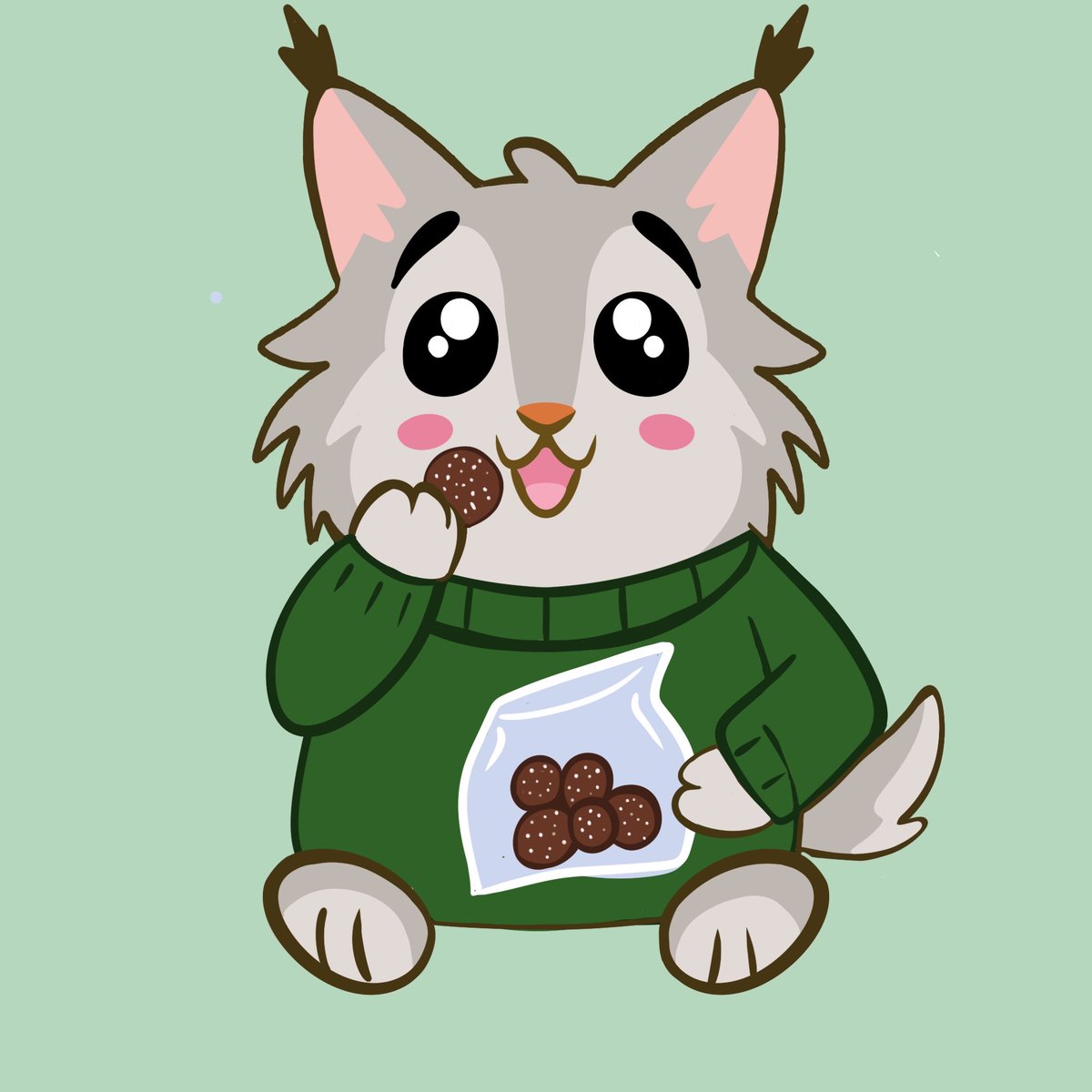PawbertNation's tweet photo. Pawbert I drew for my friend who loves truffles! 💚 🍫 https://t.co/XwBetCSjIN