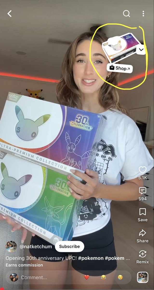 karltcg001's tweet photo. Natalie Roush on her YouTube is selling you 30th Anniversary Celebration Night UPC for $2,262. At least it's not being delivered until after release date lol

Wild 

Thoughts ? https://t.co/zZWSwn762u