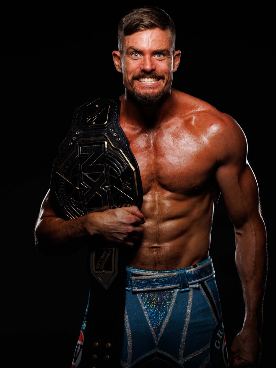 FalseFinishHQ's tweet photo. Grayson Waller’s photoshoot with the NXT Championship #WWENXT https://t.co/KYrw4V0dZP