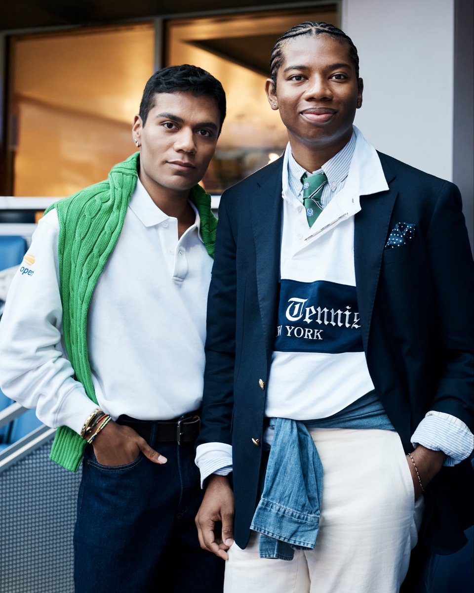 RalphLauren's tweet photo. Wearing signature Polo Ralph Lauren, #VinnieHacker, #KelseyMerritt, #NickyCampbell, #JalilJohnson, and more join Ralph Lauren at the @USOpen suite.

#PoloRLStyle #RLTennis #USOpen https://t.co/J2VZai3Uw4