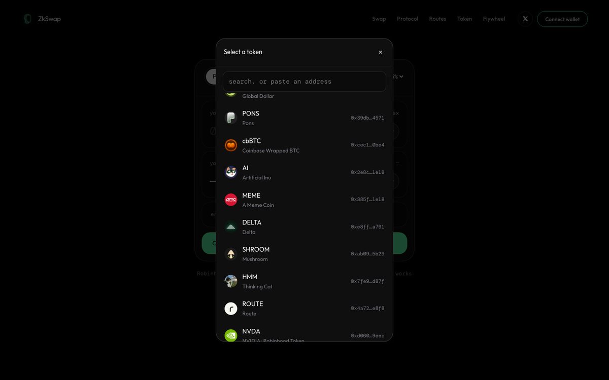 ZkSwapRH's tweet photo. Top tokens on Pons are now added to our aggregator.

AI 
MEME 
SHROOM 
DELTA 
HMM 
ROUTE

Every pool compared in your browser, 0 fee. Or from a pool behind a zk proof, with a relayer that signs for you.

https://t.co/ZzKnWq6QMR

0x91f9fca4ff29dc5a755777f94d2beacc3023bdb0 https://t.co/95scF1iDww