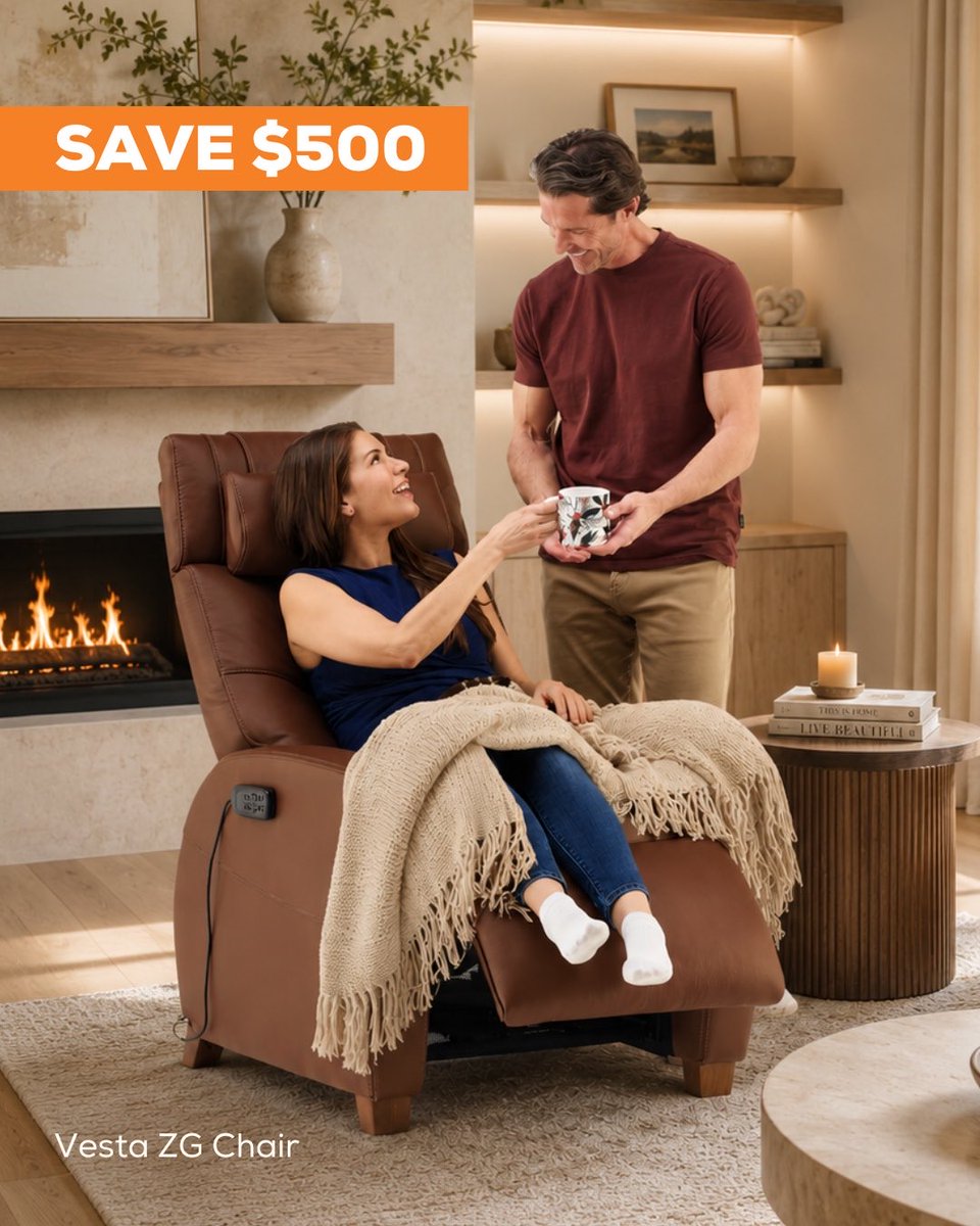 HTFeelBetter's tweet photo. SALE! Vesta ZG Chair now $3,999 (regularly $4,499). Zero gravity positioning and advanced recovery technology, now more affordable than ever. https://t.co/eb9jTB4Cb0 https://t.co/UTmvGazuWK