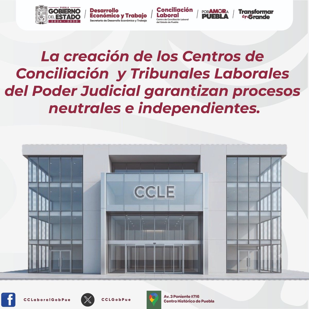 CCLGobPue's tweet photo. La creación de los Centros de Conciliación y Tribunales Laborales fortalece una justicia laboral más neutral, independiente y cercana para las y los poblanos. ⚖️🤝

#PorAmorAPuebla https://t.co/WHBoEx8Oxy